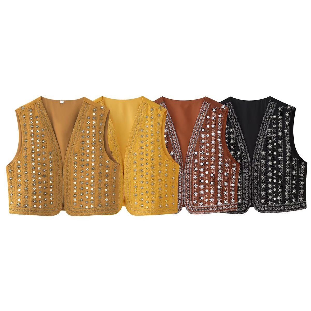 Gilet sans manche femme - Perles, broderies, style chic - Coupe ajustée, look glamour unique - Soie et perles, détails précieux | ATELIER GARDE