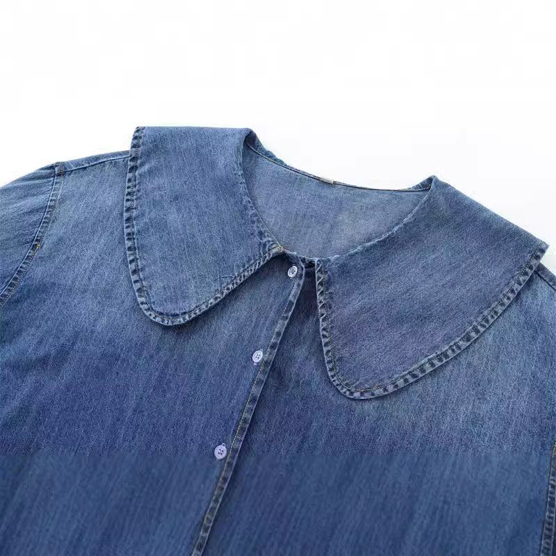 Veste en jean femme - Style aviateur, patchwork denim - Coupe unique, look audacieux affirmé - Denim bicolore, détails soignés | ATELIER GARDE