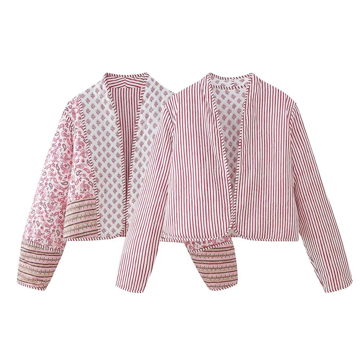 Veste matelassée femme - Réversible : imprimé floral/uni - Design féminin, matelassage léger - Coton et soie, deux styles uniques | ATELIER GARDE