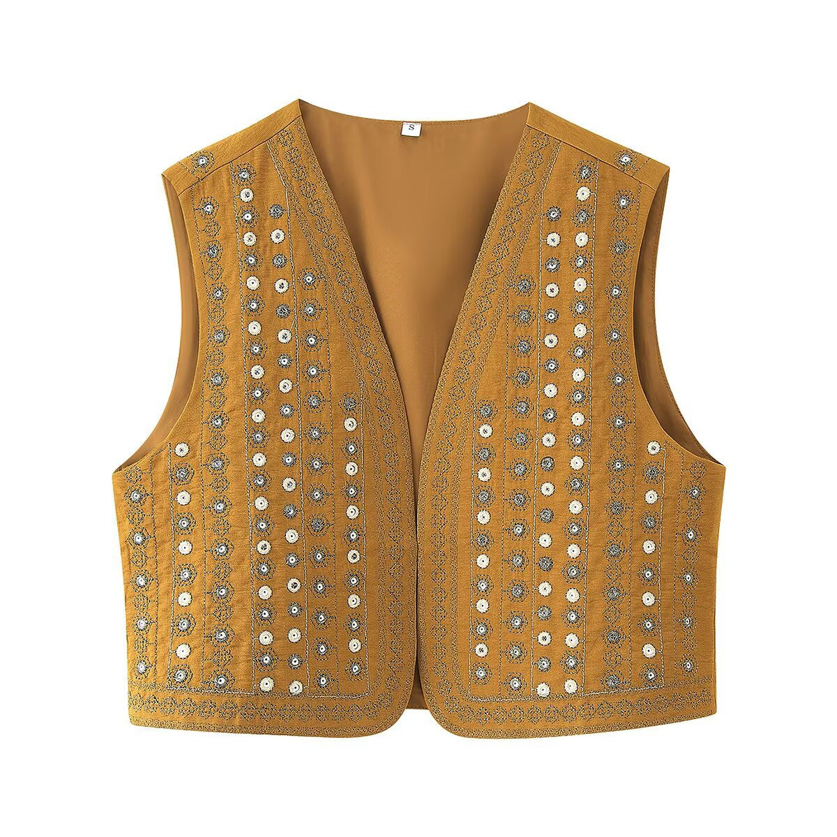 Gilet sans manche femme - Perles, broderies, style chic - Coupe ajustée, look glamour unique - Soie et perles, détails précieux | ATELIER GARDE