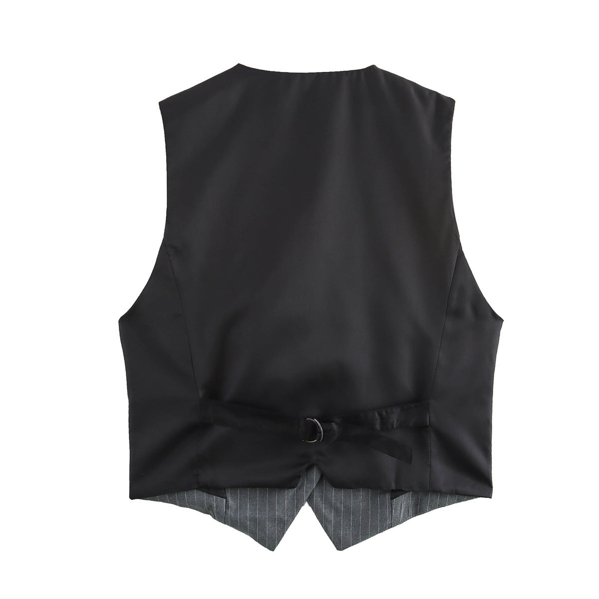 Gilet sans manche femme - Rayures, col V, boutons chic - Coupe ajustée, style marin élégant - Lin et cotton, détails nacrés | ATELIER GARDE