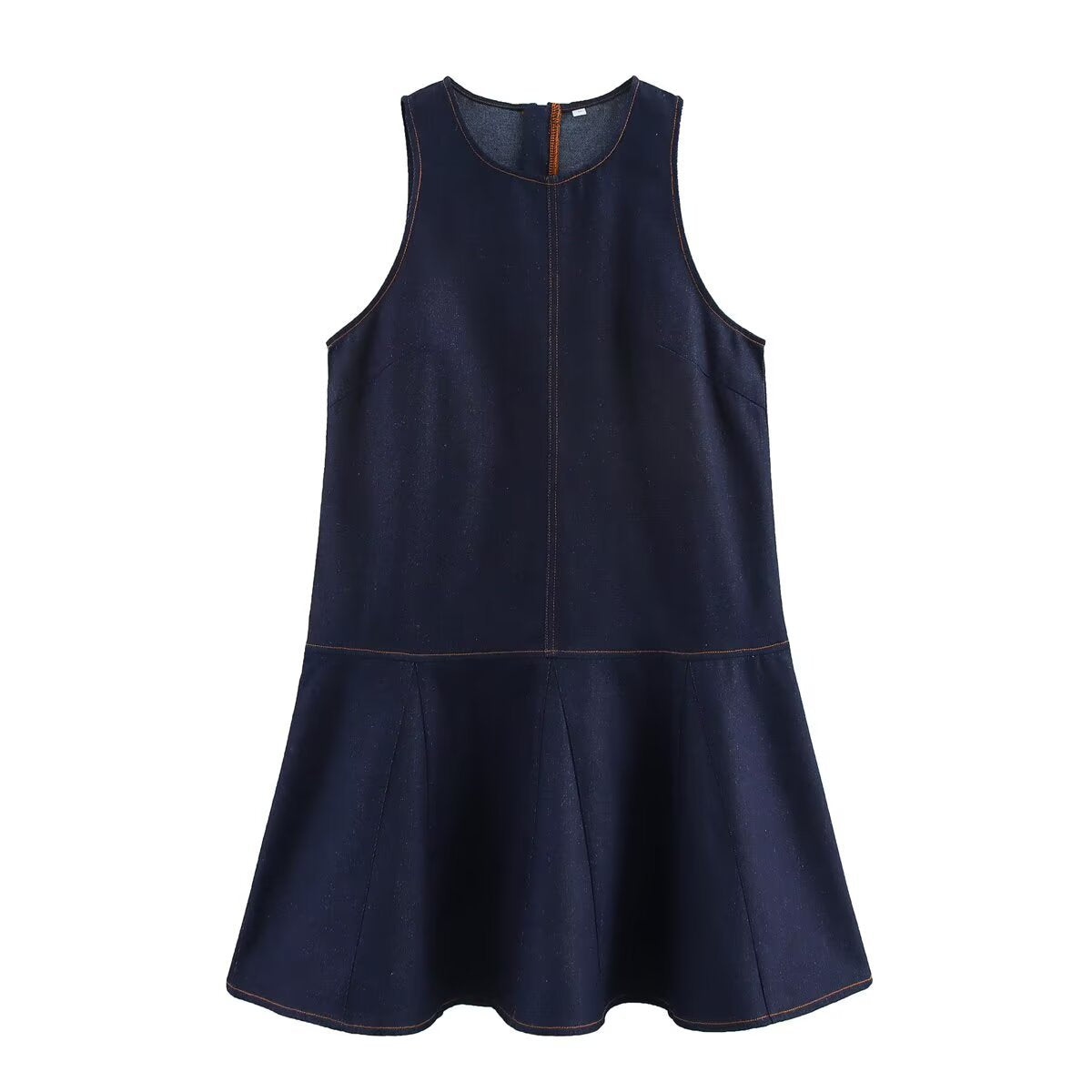 Robe gilet femme - Jean, col rond, sans manches, style unique - Coupe ample, look décontracté chic - Denim brut, finitions soignées | ATELIER GARDE