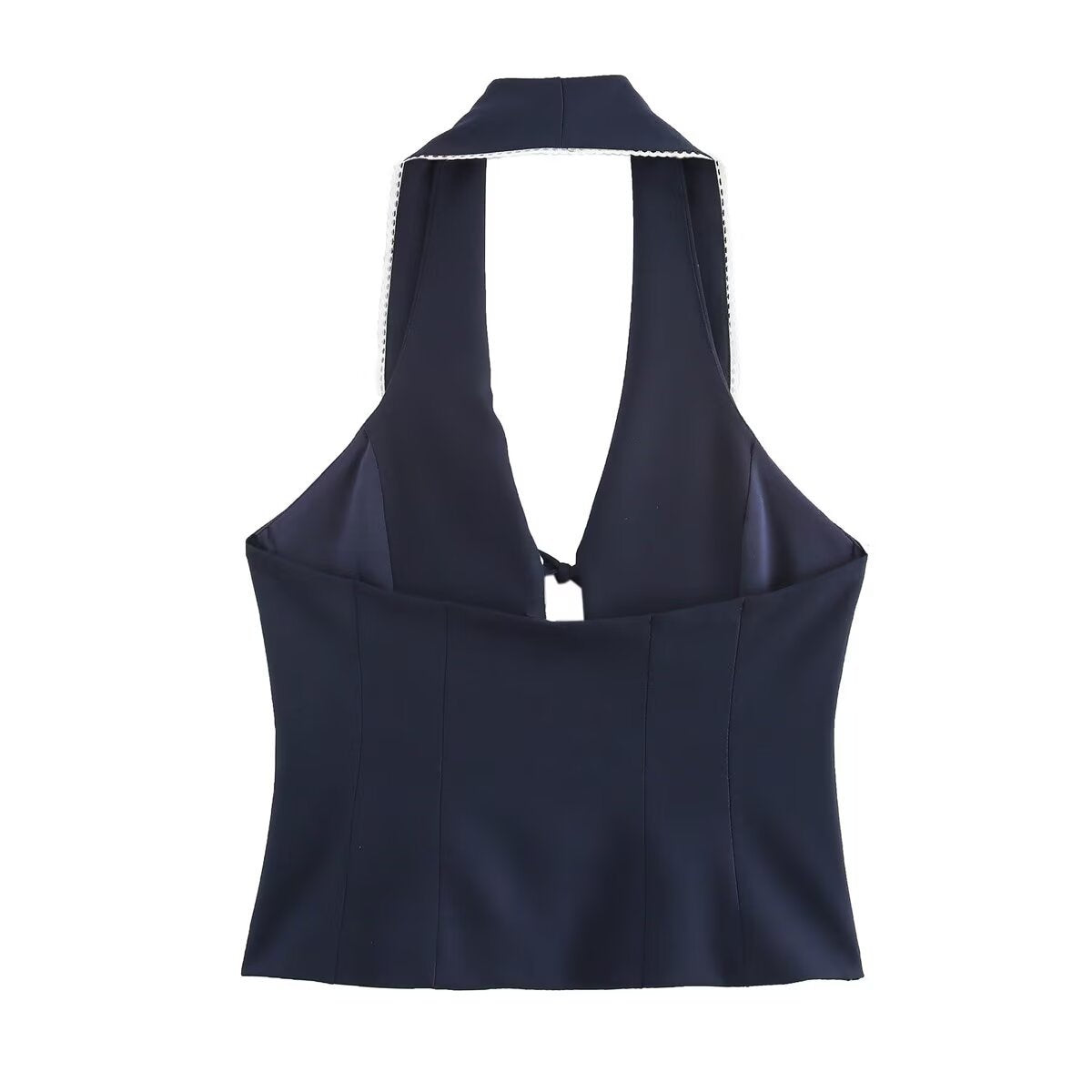 Gilet sans manche femme - Nœud papillon, col licou sexy - Patchwork, style unique affirmé - Soie et cotton, détails précieux | ATELIER GARDE