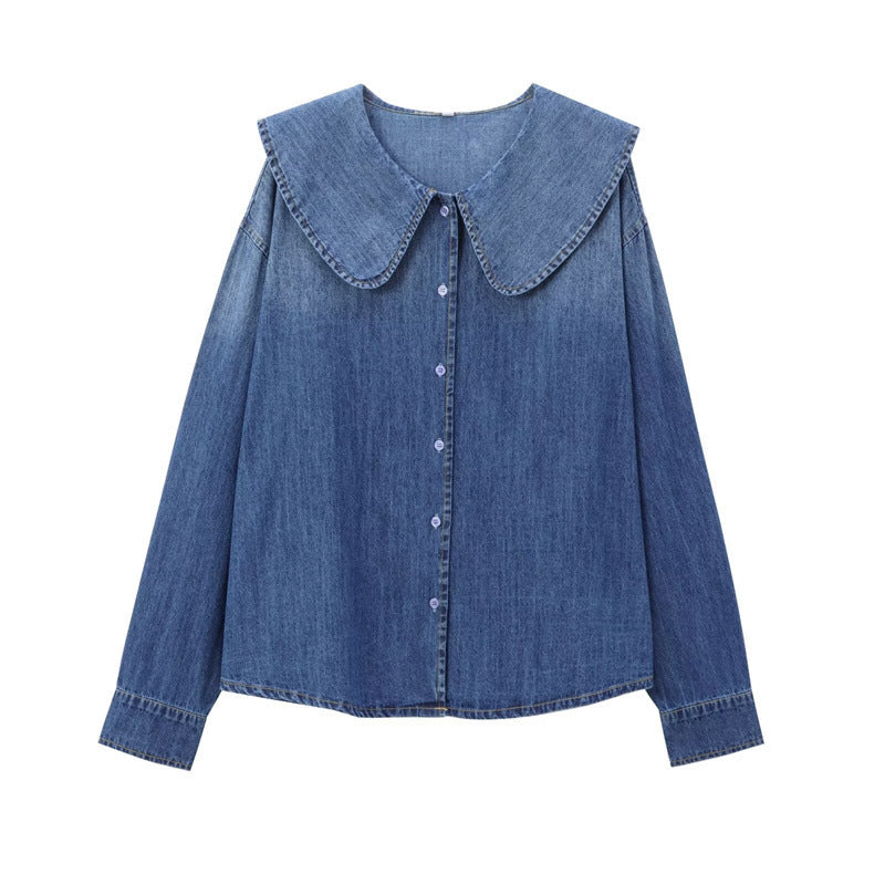 Veste en jean femme - Style aviateur, patchwork denim - Coupe unique, look audacieux affirmé - Denim bicolore, détails soignés | ATELIER GARDE